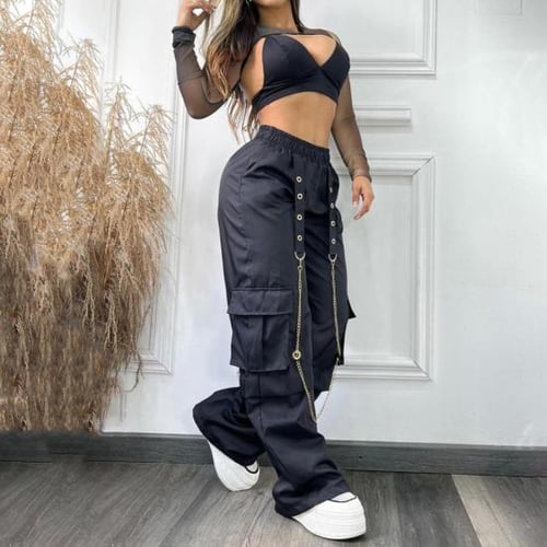 Cargo pants with chain womens top