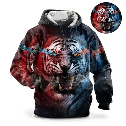 Men tiger print hoodie shop