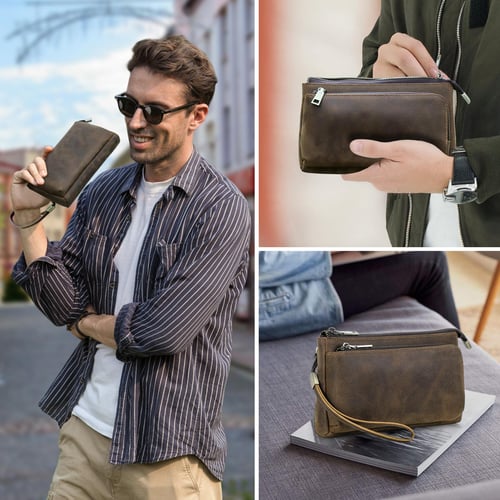 Man with clutch bag cheap