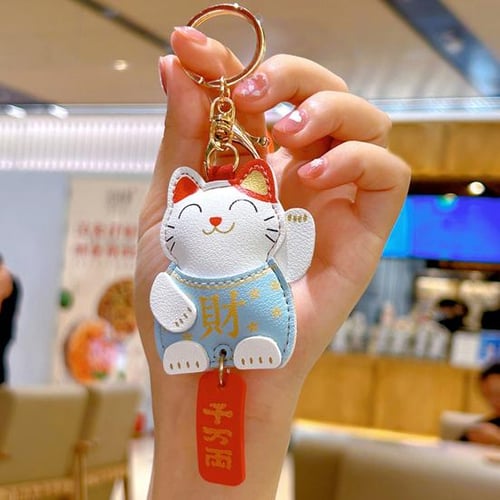 Lucky cat keychain sales