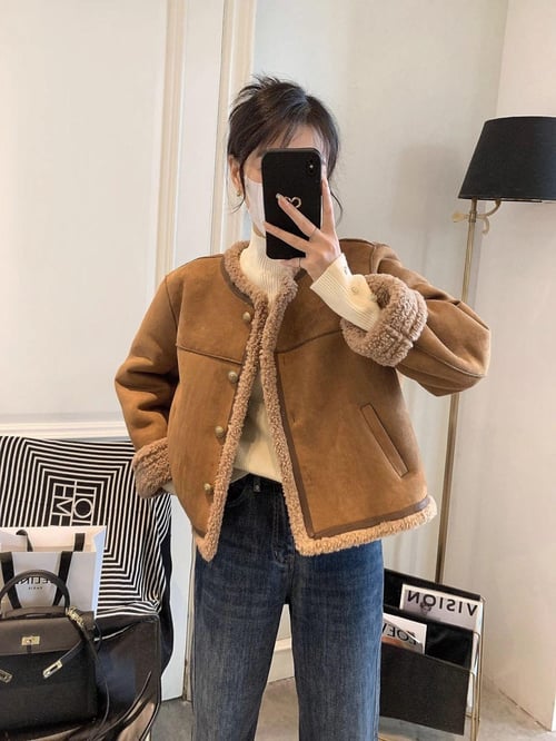 Lamb wool jacket top