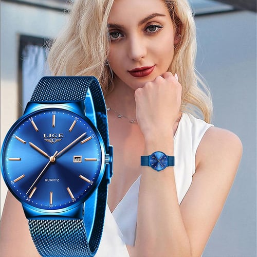 LIGE Womens Watches Top Brand luxury Analog Quartz Watch Women