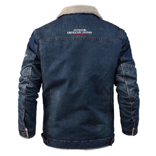 Men's jean jackets with fur hotsell