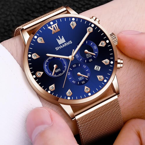 Thin gold watch mens hot sale